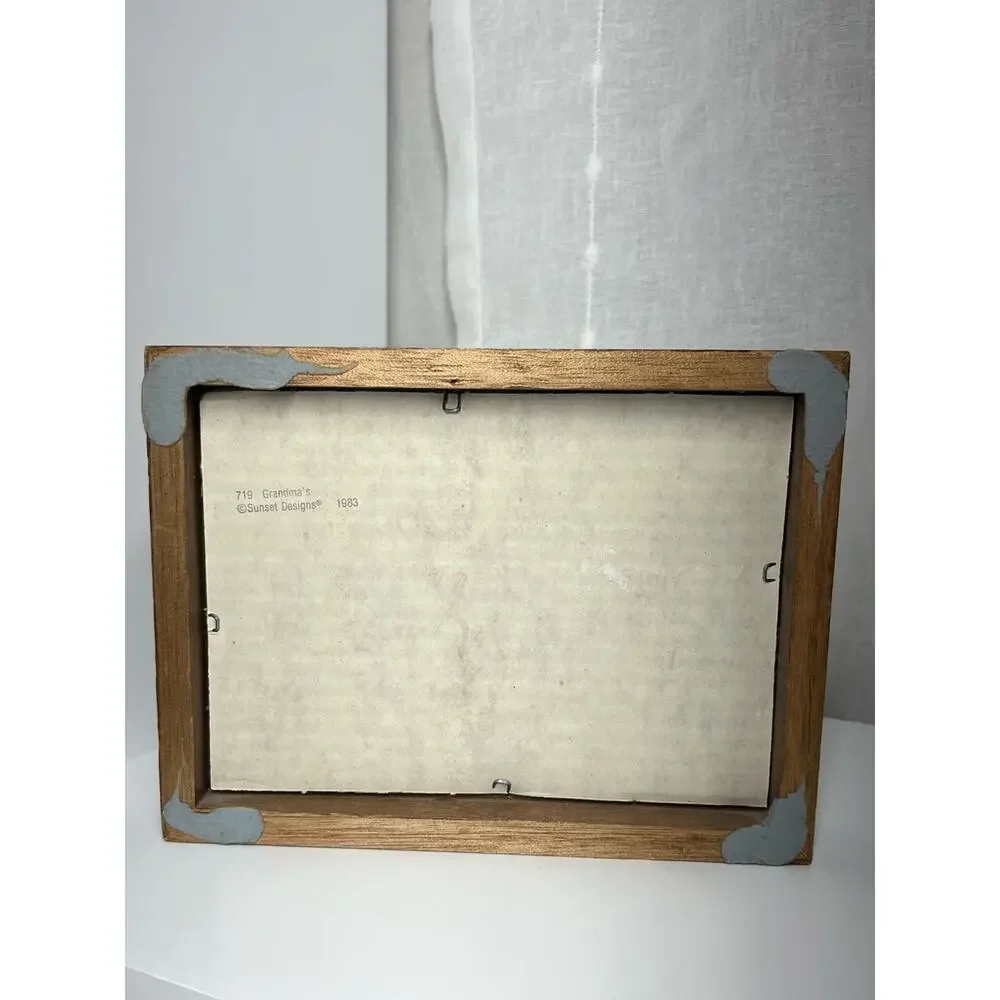 Vintage cross stitch Framed 'There's No Place Like Home Except Grandma's'